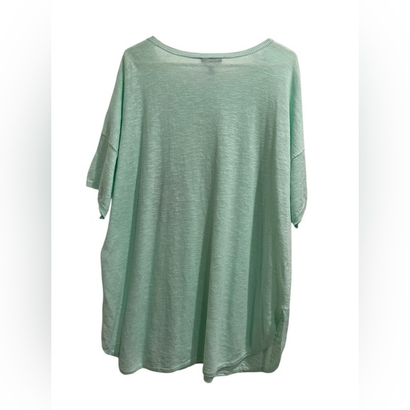 EILEEN FISHER Flower Green Organic Linen Cotton Lightweight Sweater Top XL - Picture 3 of 10